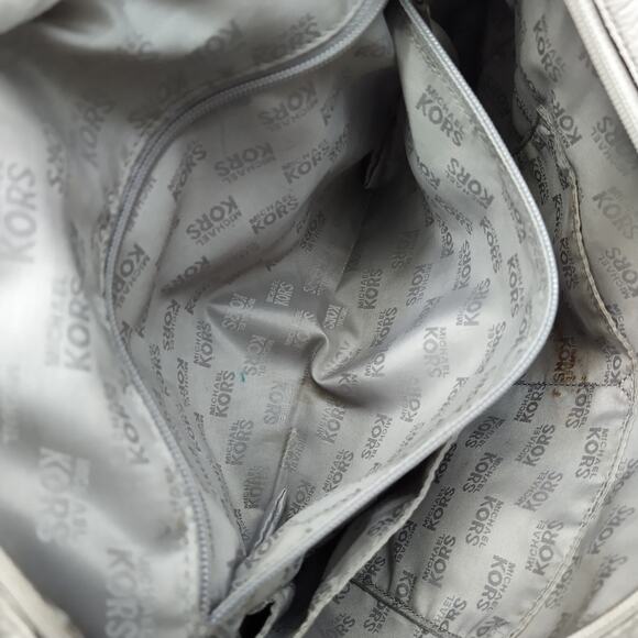 Michael Kors Gray Pebbled Leather Zipper Closure Hobo Shoulder Bag - Picture 9 of 16